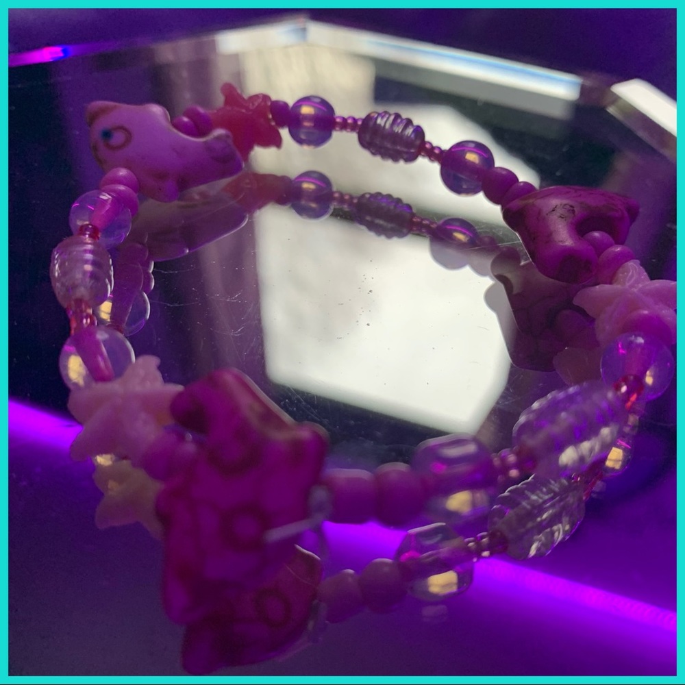 Handmade pink dolphin starfish bracelet